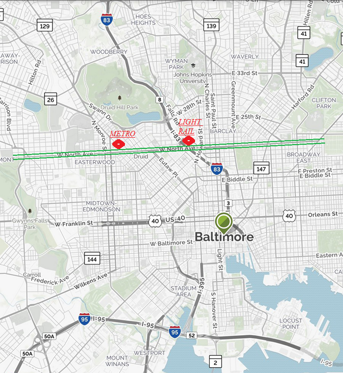 Modern streetcar proposed for North Avenue in Baltimore City